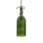 Meyda Lighting Tuscan Vineyard 69253 4" Textured Black Mini Pendant Light With Frosted Green Wine Bottle Shade Glass