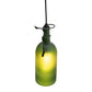 Meyda Lighting Tuscan Vineyard 69253 4" Textured Black Mini Pendant Light With Frosted Green Wine Bottle Shade Glass