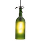 Meyda Lighting Tuscan Vineyard 69253 4" Textured Black Mini Pendant Light With Frosted Green Wine Bottle Shade Glass