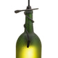 Meyda Lighting Tuscan Vineyard 69253 4" Textured Black Mini Pendant Light With Frosted Green Wine Bottle Shade Glass