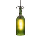 Meyda Lighting Tuscan Vineyard 69253 4" Textured Black Mini Pendant Light With Frosted Green Wine Bottle Shade Glass