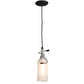 Meyda Lighting Tuscan Vineyard 71220 5" Black Mini Pendant Light With Frosted White Wine Bottle Shade Glass