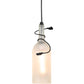 Meyda Lighting Tuscan Vineyard 71220 5" Black Mini Pendant Light With Frosted White Wine Bottle Shade Glass