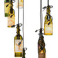 Meyda Lighting Tuscan Vineyard 72" 30-Light Steel Cascading Pendant Light With Multi-Colored Wine Bottle Shade Glass