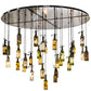 Meyda Lighting Tuscan Vineyard 72" 30-Light Steel Cascading Pendant Light With Multi-Colored Wine Bottle Shade Glass