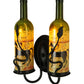 Meyda Lighting Tuscan Vineyard 9" 2-Light Textured Black Personalized Wall Sconce With Customer Supplied Bottles Shade