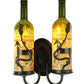 Meyda Lighting Tuscan Vineyard 9" 2-Light Textured Black Personalized Wall Sconce With Customer Supplied Bottles Shade