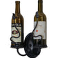 Meyda Lighting Tuscan Vineyard 9" 2-Light Textured Black Personalized Wall Sconce With Customer Supplied Wine Bottles Shade Glass