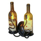 Meyda Lighting Tuscan Vineyard 9" 2-Light Textured Black Personalized Wall Sconce With Customer Supplied Wine Bottles Shade Glass