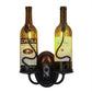 Meyda Lighting Tuscan Vineyard 9" 2-Light Textured Black Personalized Wall Sconce With Customer Supplied Wine Bottles Shade Glass