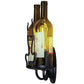 Meyda Lighting Tuscan Vineyard 9" 2-Light Textured Black Personalized Wall Sconce With Customer Supplied Wine Bottles Shade Glass