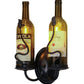 Meyda Lighting Tuscan Vineyard 9" 2-Light Textured Black Personalized Wall Sconce With Customer Supplied Wine Bottles Shade Glass