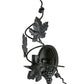 Meyda Lighting Tuscan Vineyard 9" Textured Black Personalized Wall Sconce With Yellow Wine Bottle Shade Glass