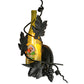Meyda Lighting Tuscan Vineyard 9" Textured Black Personalized Wall Sconce With Yellow Wine Bottle Shade Glass
