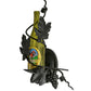 Meyda Lighting Tuscan Vineyard 9" Textured Black Personalized Wall Sconce With Yellow Wine Bottle Shade Glass