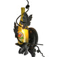 Meyda Lighting Tuscan Vineyard 9" Textured Black Personalized Wall Sconce With Yellow Wine Bottle Shade Glass