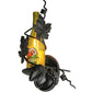 Meyda Lighting Tuscan Vineyard 9" Textured Black Personalized Wall Sconce With Yellow Wine Bottle Shade Glass