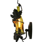 Meyda Lighting Tuscan Vineyard 9" Textured Black Personalized Wall Sconce With Yellow Wine Bottle Shade Glass