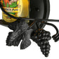 Meyda Lighting Tuscan Vineyard 9" Textured Black Personalized Wall Sconce With Yellow Wine Bottle Shade Glass
