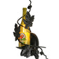 Meyda Lighting Tuscan Vineyard 9" Textured Black Personalized Wall Sconce With Yellow Wine Bottle Shade Glass