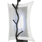 Meyda Lighting Twigs 10" LED Black Wall Sconce With White Shade Glass