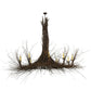 Meyda Lighting Twigs 100" 10-Light Terra Brown Chandelier With Ivory Faux Candlelight