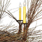 Meyda Lighting Twigs 100" 10-Light Terra Brown Chandelier With Ivory Faux Candlelight