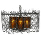 Meyda Lighting Twigs 14" 3-Lights Pewter Pendant Light With Frosted Amber Shade Glass