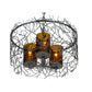 Meyda Lighting Twigs 14" 3-Lights Pewter Pendant Light With Frosted Amber Shade Glass
