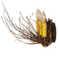 Meyda Lighting Twigs 16" Mahogany Bronze Wall Sconce With Ivory Faux Candlelight