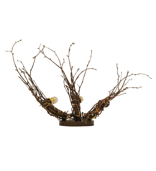 Meyda Lighting Twigs 16" Mahogany Bronze Wall Sconce With Ivory Faux Candlelight