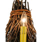 Meyda Lighting Twigs 20" 3-Light Timeless Bronze Wall Sconce With Ivory Faux Candlelight