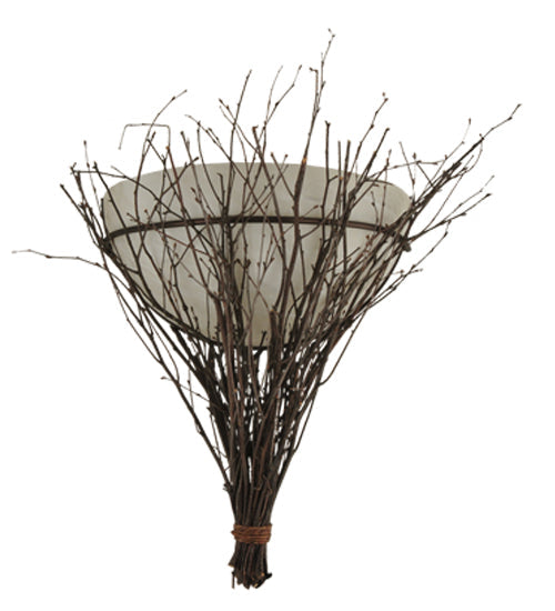 Meyda Lighting Twigs 20" Mahogany Bronze Wall Sconce With Fleshtone Idalight Shade
