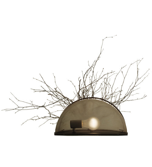 Meyda Lighting Twigs 20" Mahogany Bronze Wall Sconce With Fleshtone Idalight Shade