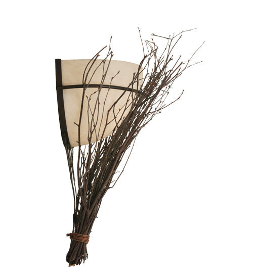 Meyda Lighting Twigs 20" Mahogany Bronze Wall Sconce With Fleshtone Idalight Shade