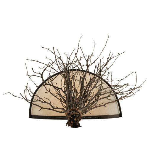 Meyda Lighting Twigs 20" Mahogany Bronze Wall Sconce With Fleshtone Idalight Shade