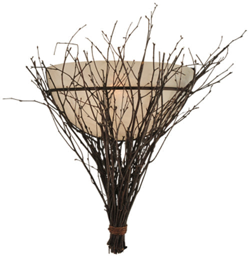 Meyda Lighting Twigs 20" Mahogany Bronze Wall Sconce With Fleshtone Idalight Shade