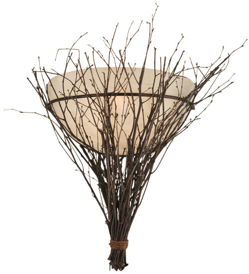 Meyda Lighting Twigs 20" Mahogany Bronze Wall Sconce With Fleshtone Idalight Shade