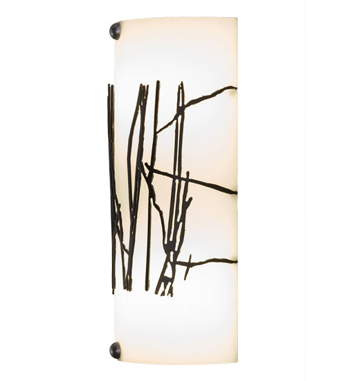 Meyda Lighting Twigs 247431 5" 2-Light Timeless Bronze Overlay Wall Sconce With White Statuario Idalight Shade