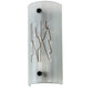 Meyda Lighting Twigs 250622 5" Nickel Wall Sconce With Clear Frosted Shade Glass