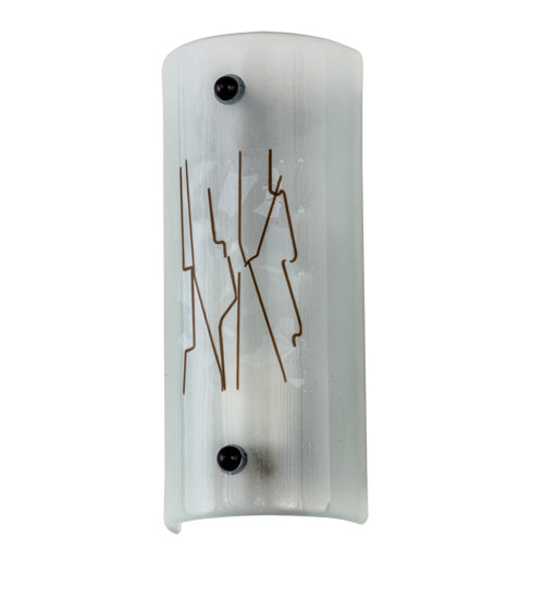 Meyda Lighting Twigs 250622 5" Nickel Wall Sconce With Clear Frosted Shade Glass