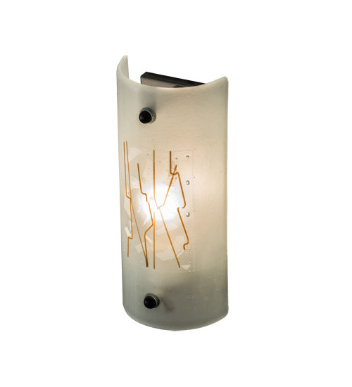 Meyda Lighting Twigs 250622 5" Nickel Wall Sconce With Clear Frosted Shade Glass