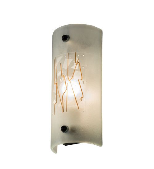 Meyda Lighting Twigs 250622 5" Nickel Wall Sconce With Clear Frosted Shade Glass