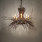 Meyda Lighting Twigs 260850 36" 8-Light Antique Copper & Natural Wood Chandelier With Ivory Faux Candlelight