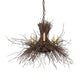 Meyda Lighting Twigs 260850 36" 8-Light Antique Copper & Natural Wood Chandelier With Ivory Faux Candlelight