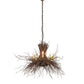 Meyda Lighting Twigs 260850 36" 8-Light Antique Copper & Natural Wood Chandelier With Ivory Faux Candlelight