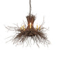 Meyda Lighting Twigs 260850 36" 8-Light Antique Copper & Natural Wood Chandelier With Ivory Faux Candlelight