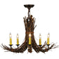 Meyda Lighting Twigs 28" 5-Light Mahogany Bronze Chandelier With Ivory Faux Candlelight