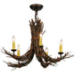 Meyda Lighting Twigs 28" 5-Light Mahogany Bronze Chandelier With Ivory Faux Candlelight