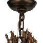 Meyda Lighting Twigs 28" 5-Light Mahogany Bronze Chandelier With Ivory Faux Candlelight